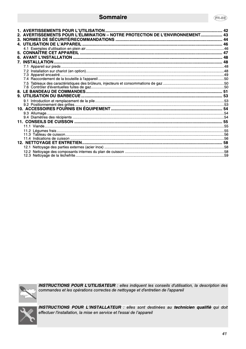 Page 1 de la notice Manuel utilisateur Smeg BQ61S