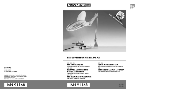 Page 1 de la notice Manuel utilisateur Livarno Lux IAN 91168