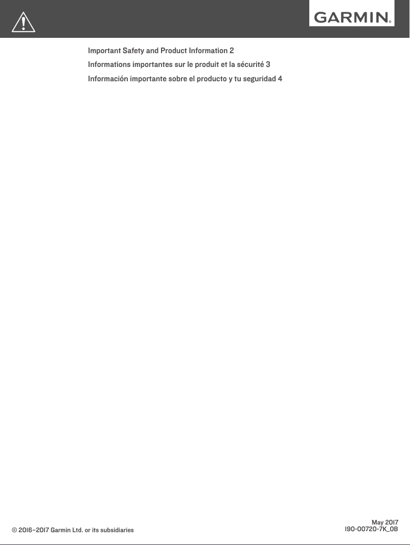 Page n°1 - Instructions de sécurité Garmin Fleet 780