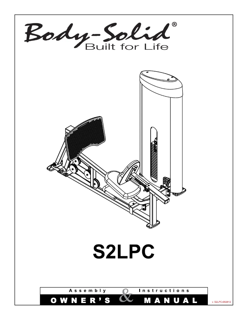Page 1 de la notice Manuel utilisateur Body-Solid S2LPC