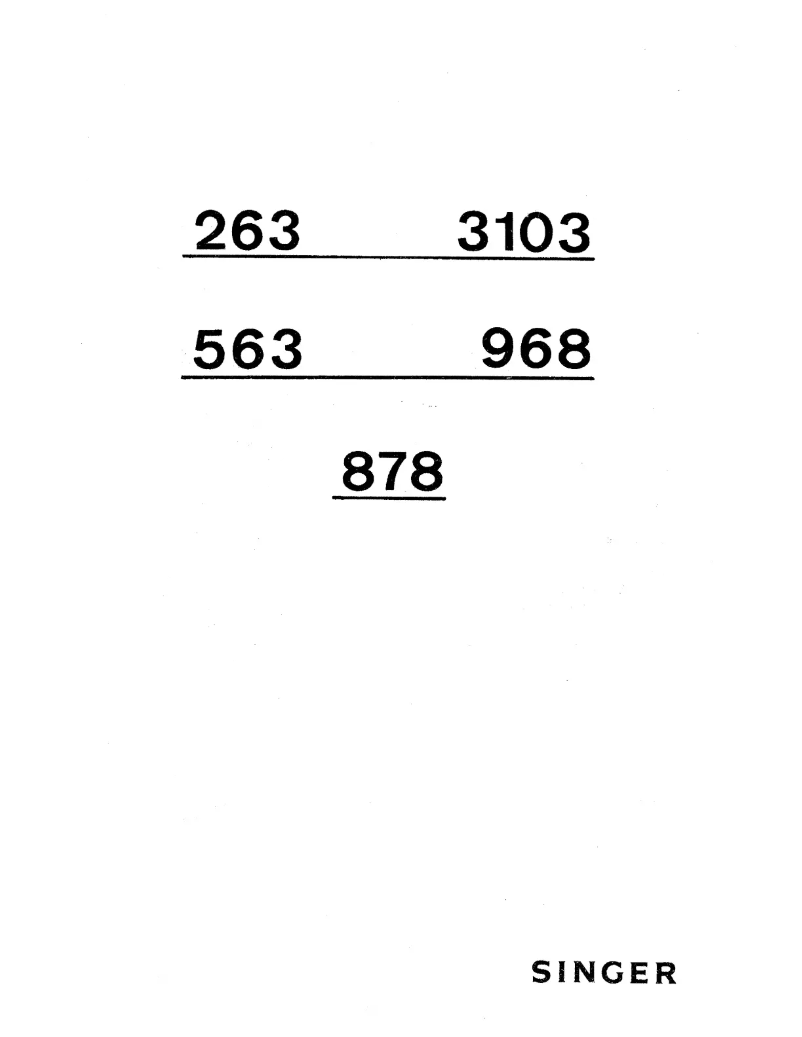 Page 1 de la notice Manuel utilisateur Singer 263