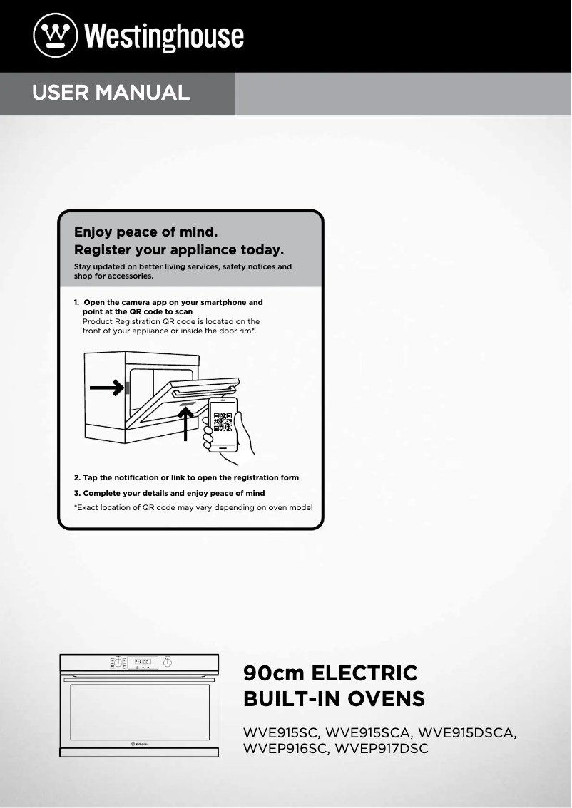 Page 1 de la notice Manuel utilisateur Westinghouse WVE915SC