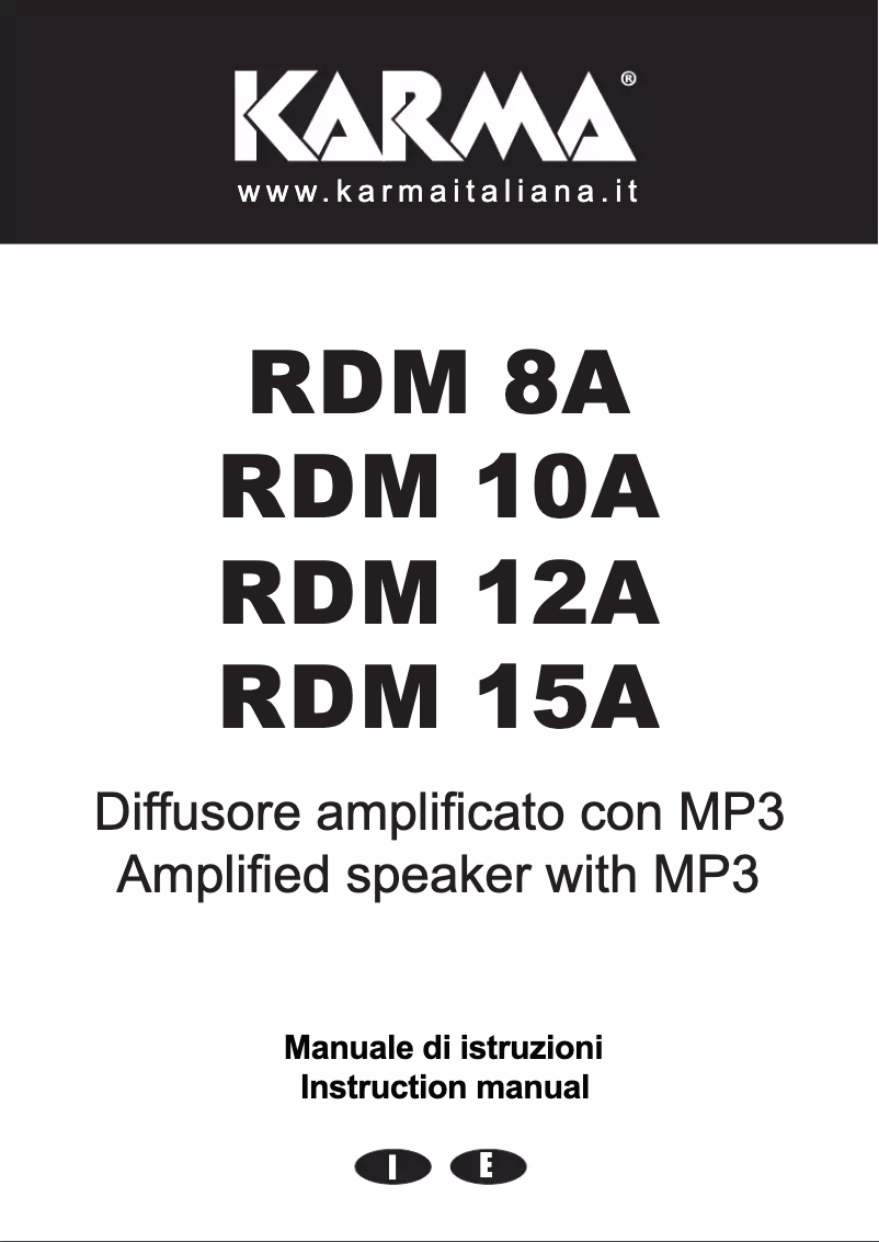 Page 1 de la notice Manuel utilisateur Karma RDM 15A