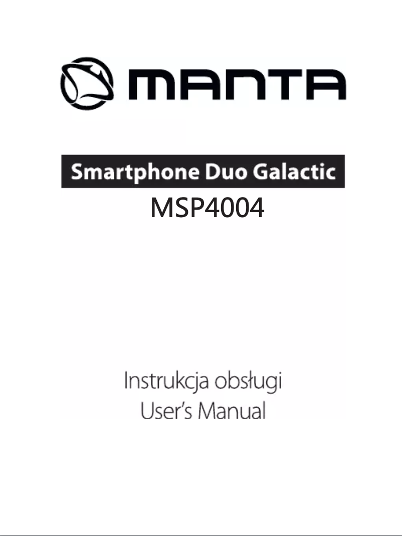 Page 1 de la notice Manuel utilisateur Manta MSP4004