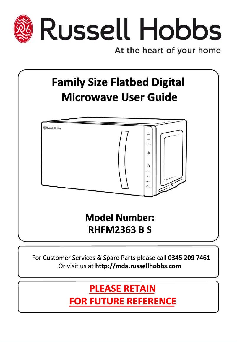 Page n°1 - Manuel utilisateur Russell Hobbs RHFM2363B