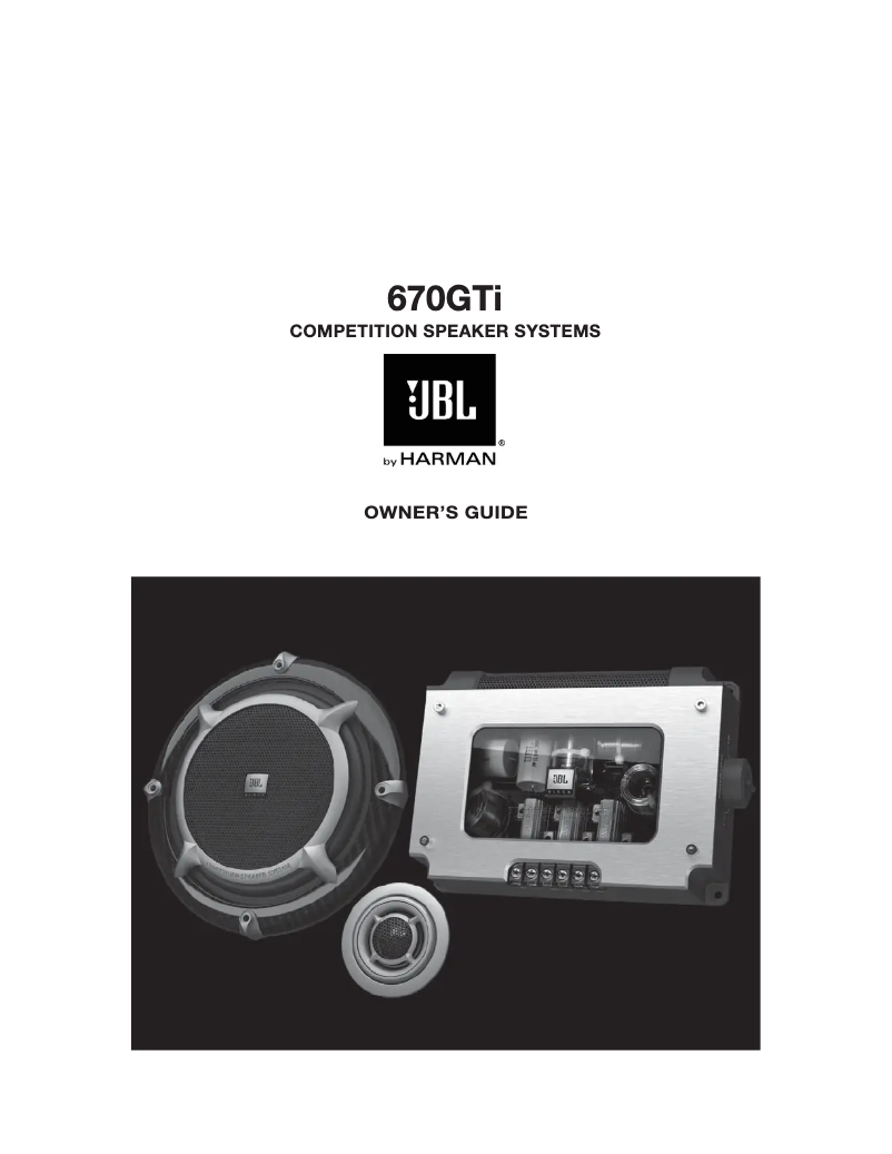 Page 1 de la notice Manuel utilisateur JBL 670GTi