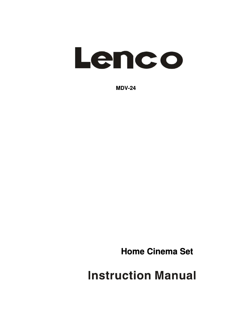 Page 1 de la notice Manuel utilisateur Lenco MDV-24