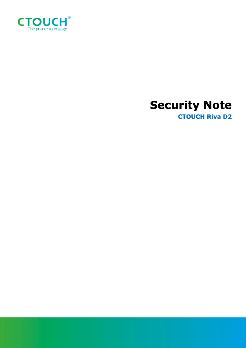 Page 1 de la notice Manuel utilisateur CTOUCH Riva D2