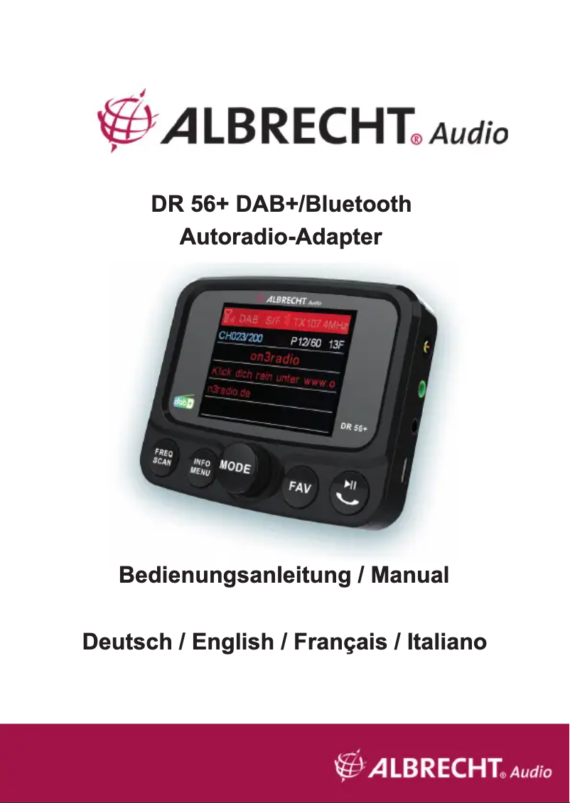 First page image of the manual for DR 56+