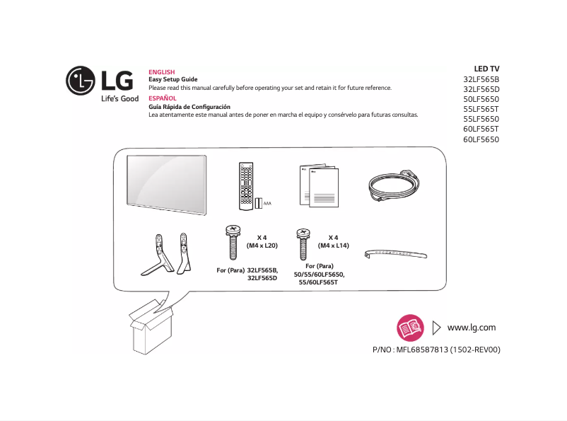 Page 1 de la notice Manuel utilisateur LG 32LF565D