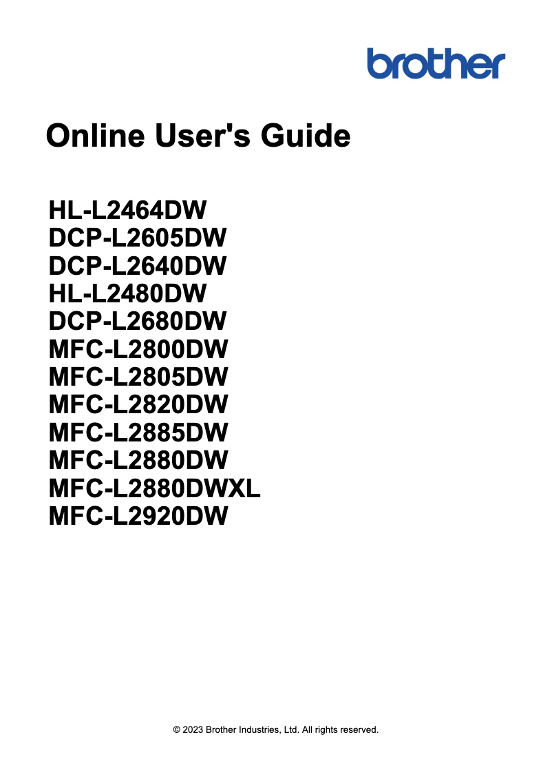 Page n°1 - Manuel utilisateur Brother MFC-L2820DW