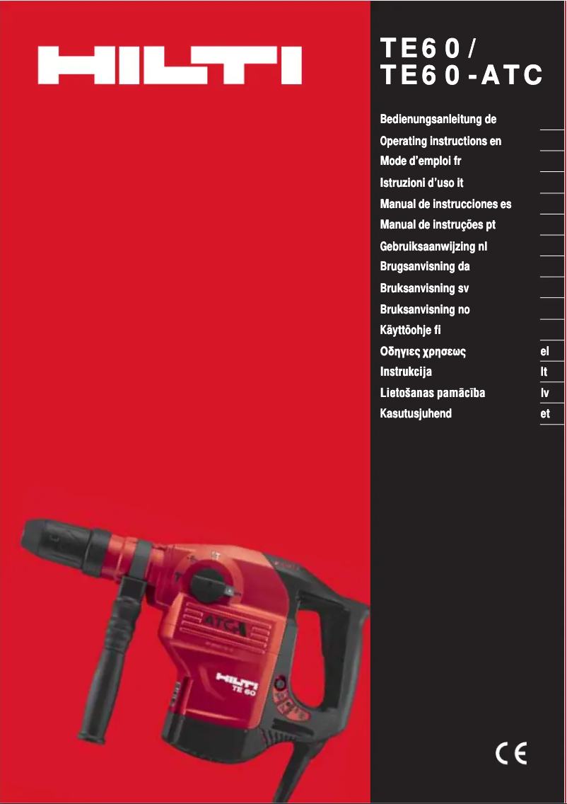 Page n°1 - Manuel utilisateur Hilti TE 60 ATC