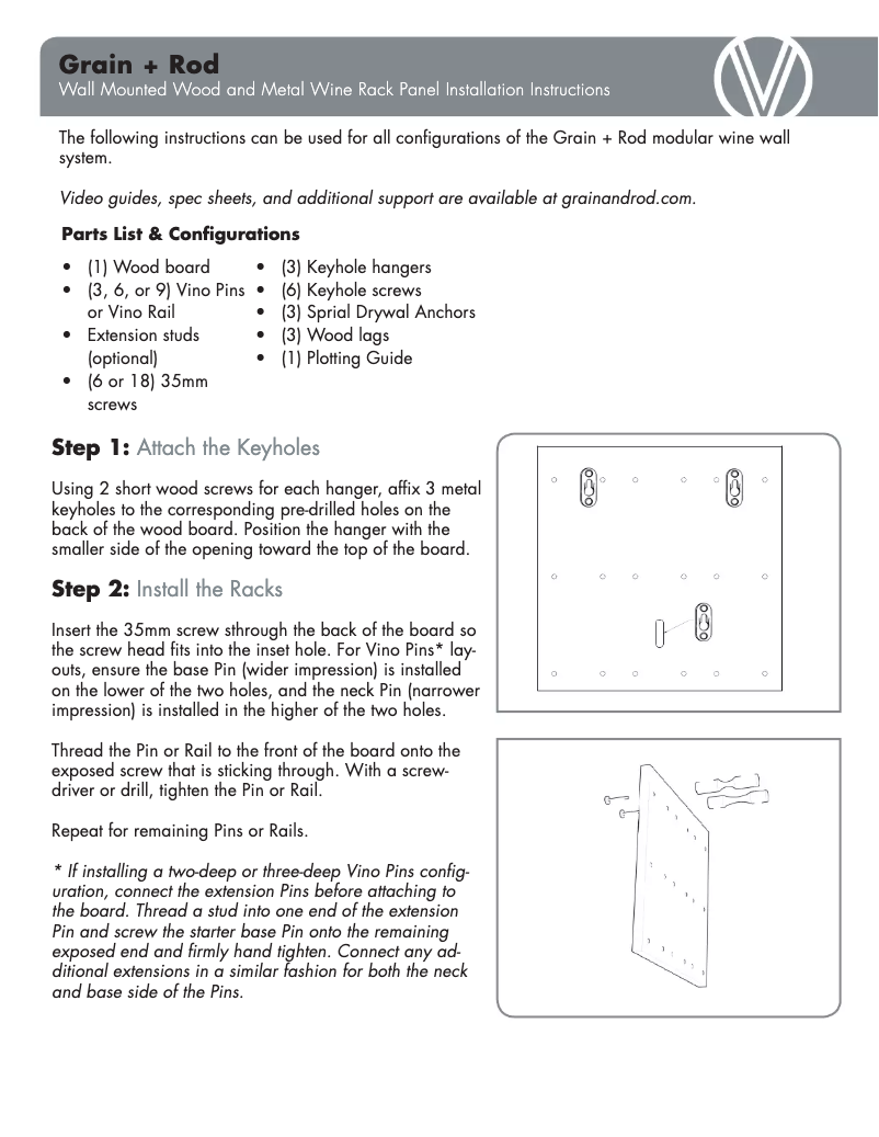 Page n°1 - Guide d'installation VintageView GNR-LABEL2