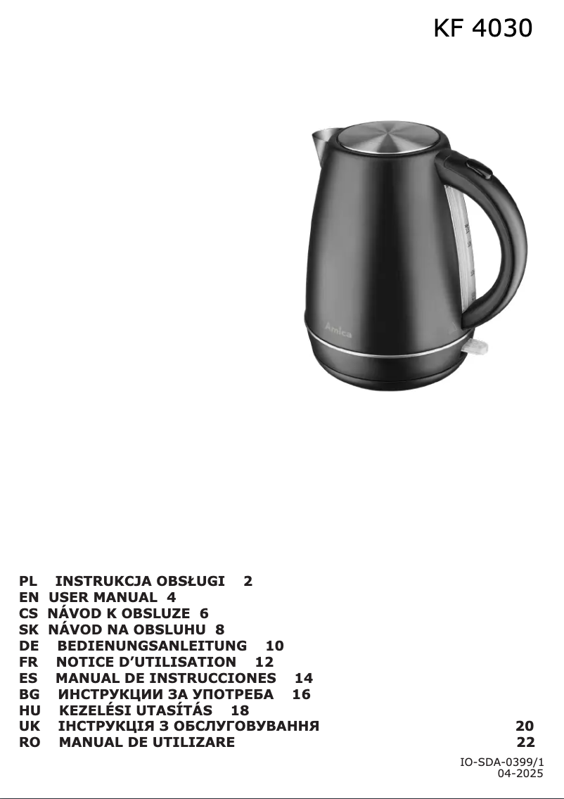 Image de la première page du manuel de l'appareil KF 4030