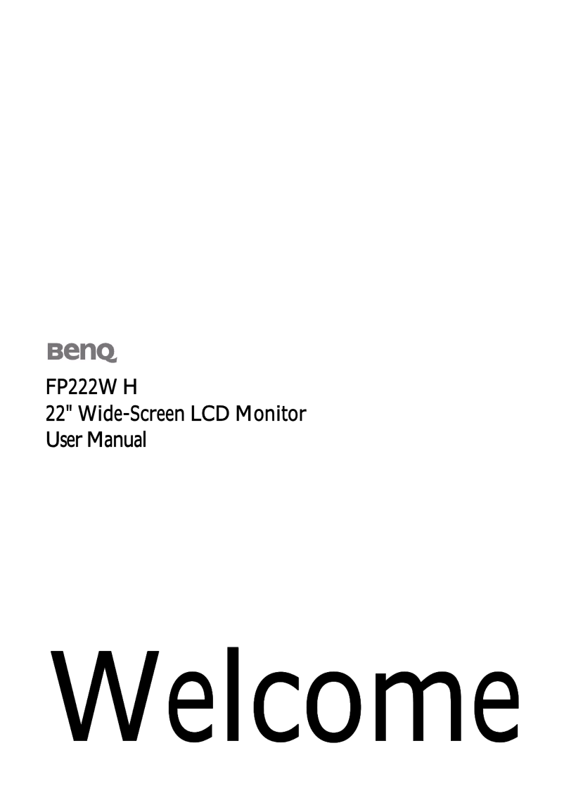 Page 1 de la notice Manuel utilisateur BenQ FP222WH