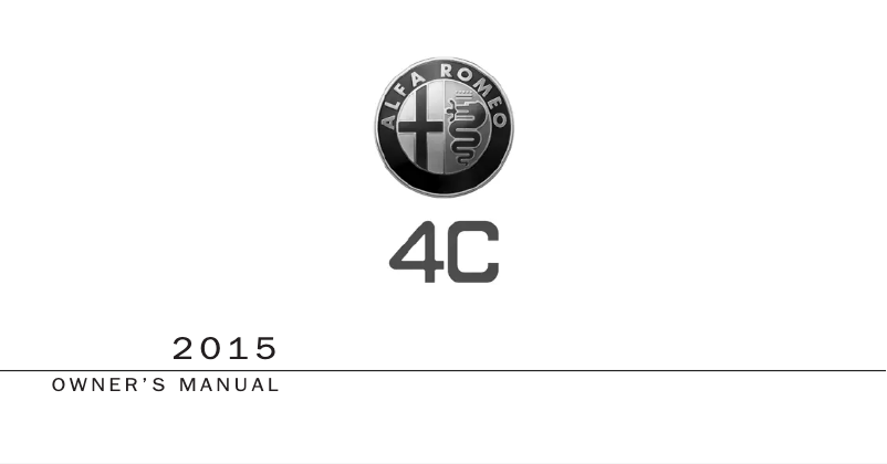 Page 1 de la notice Manuel utilisateur Alfa Romeo 4C (2013)