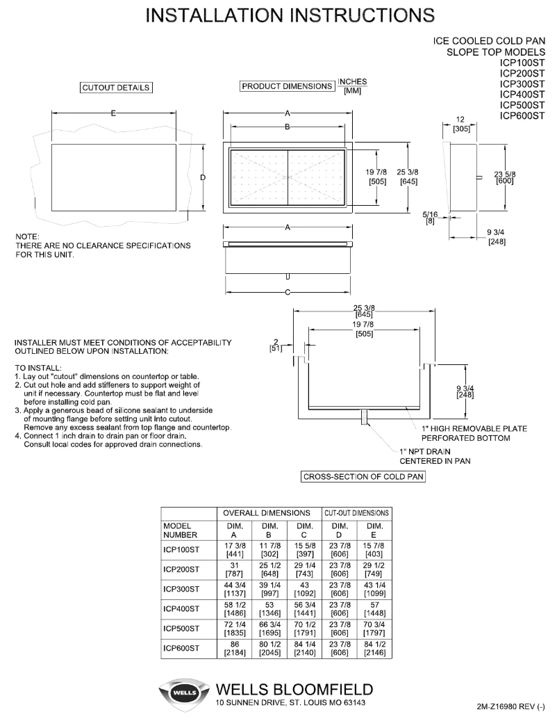 Page n°1 - Manuel utilisateur Wells ICP500ST