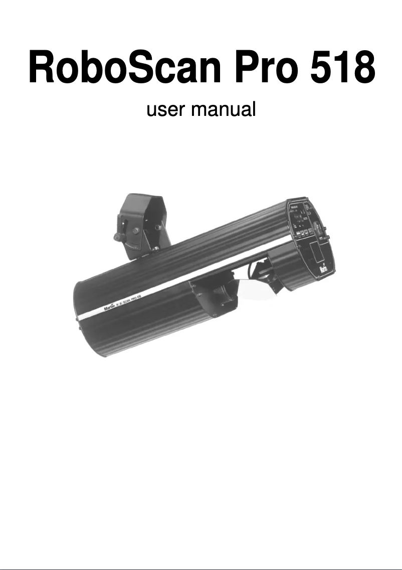 Page n°1 - Manuel utilisateur Martin RoboScan Pro 518