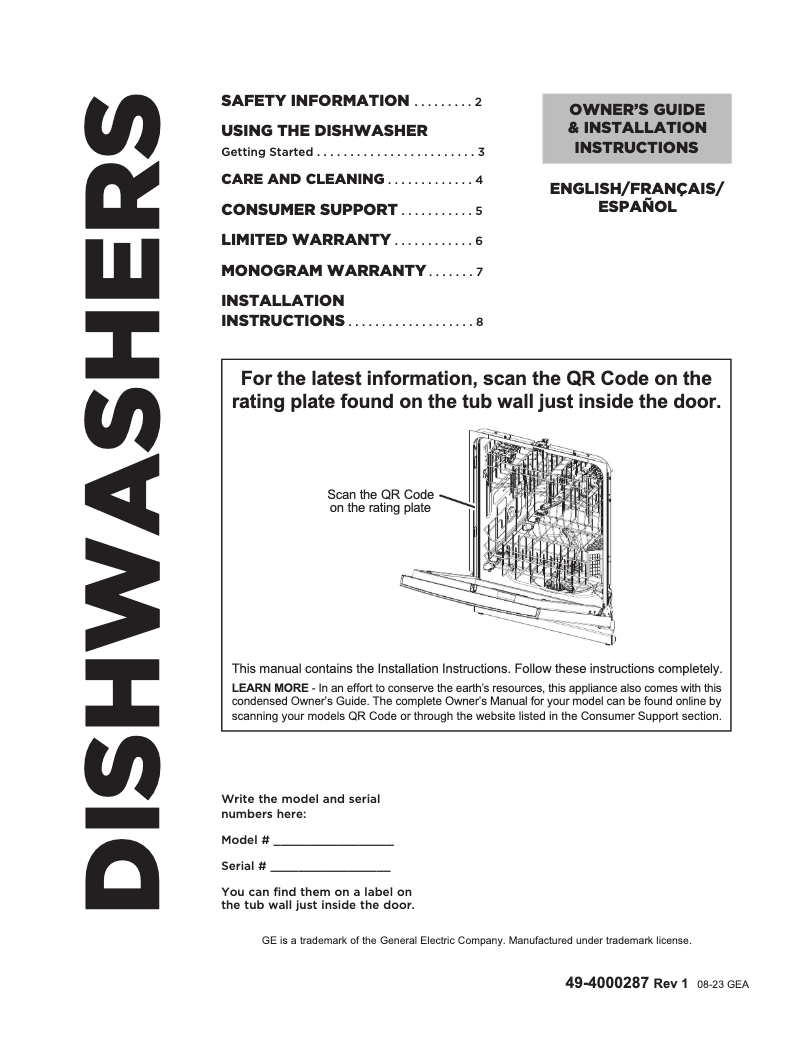Page n°1 - Guide d'installation Monogram ZDT985SSNSS