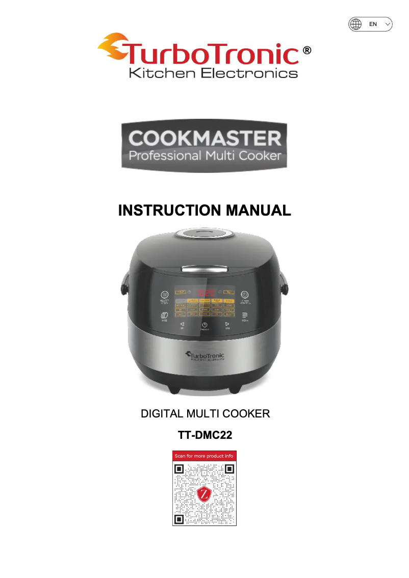 Page n°1 - Manuel utilisateur TurboTronic Cookmaster TT-DMC22