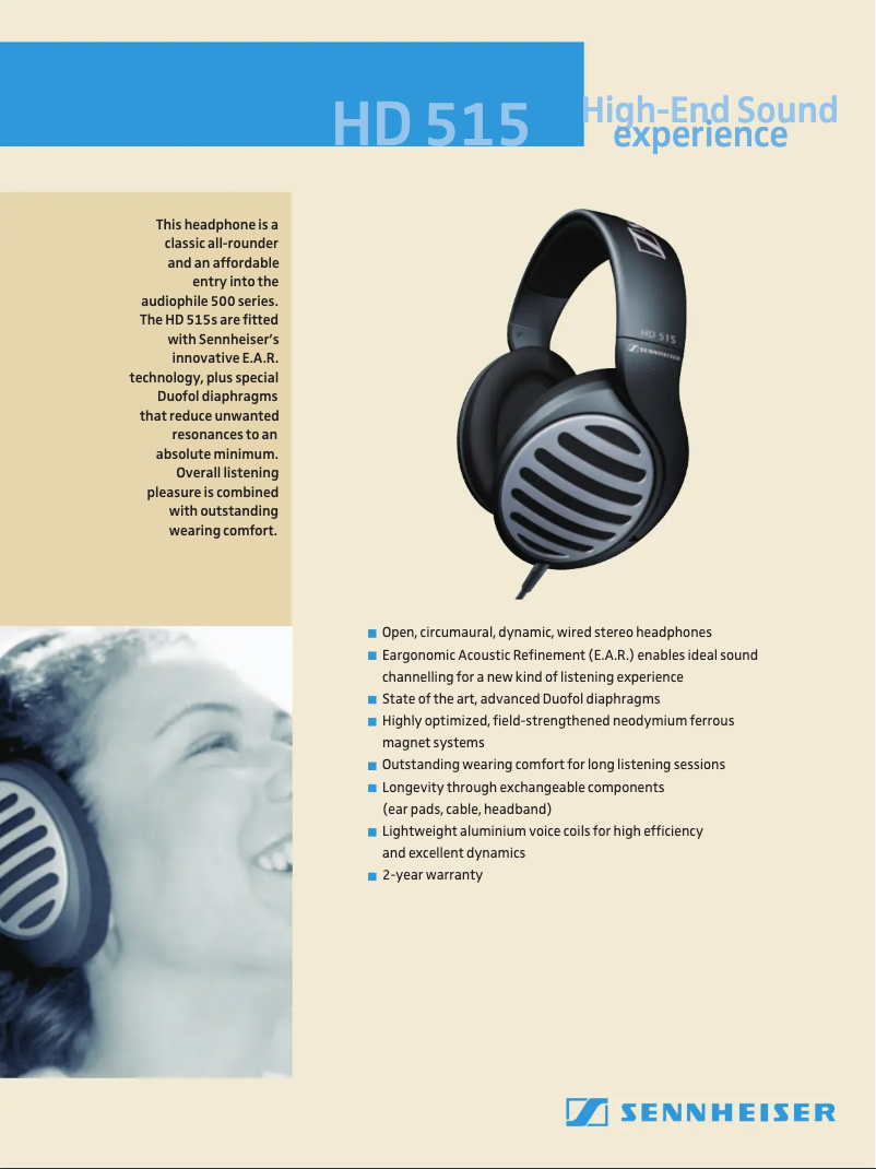 Page 1 de la notice Manuel utilisateur Sennheiser HD 595