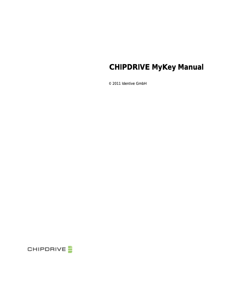 Image de la première page du manuel de l'appareil MyKey