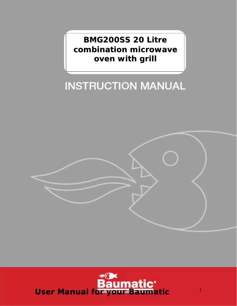Page 1 de la notice Manuel utilisateur Baumatic BMG200SS