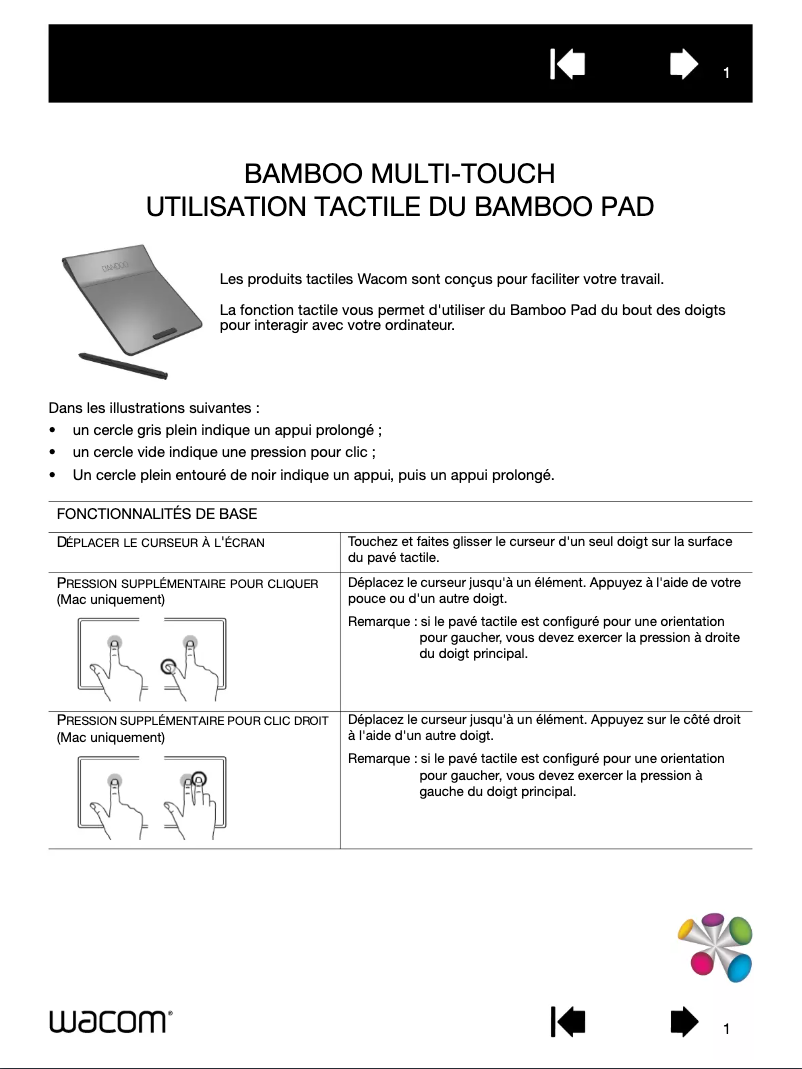 Image de la première page du manuel de l'appareil Multi-Touch