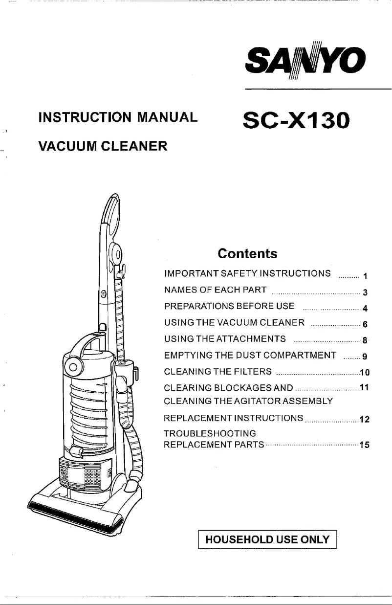 Page n°1 - Manuel utilisateur Sanyo SC-X130