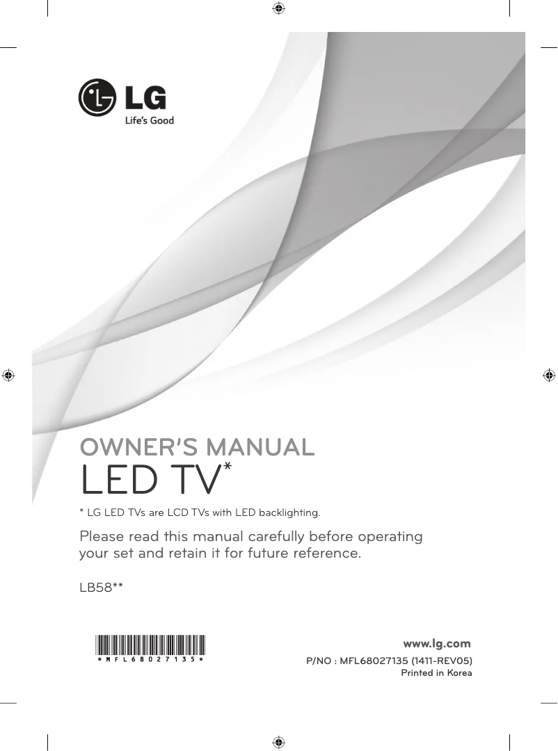 Page n°1 - Manuel utilisateur LG 32LB589Z