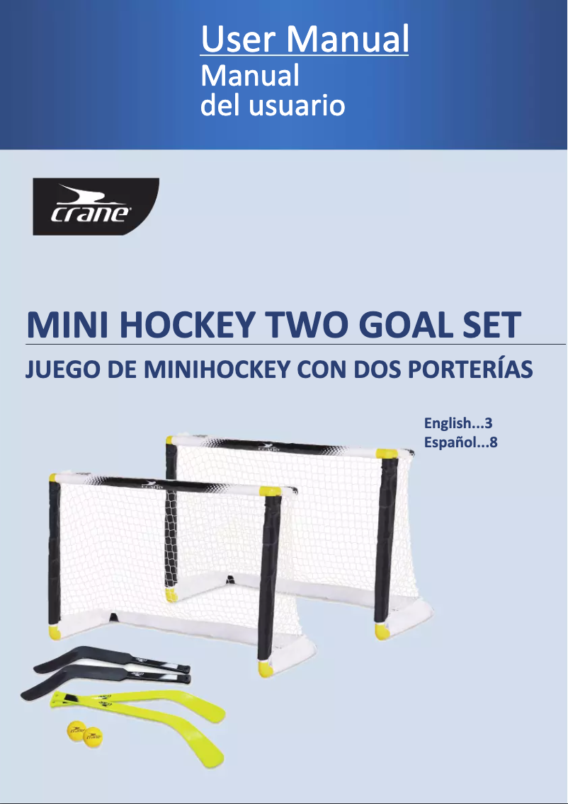 Page 1 de la notice Manuel utilisateur Crane Mini Hockey 2 Goal Set 51433