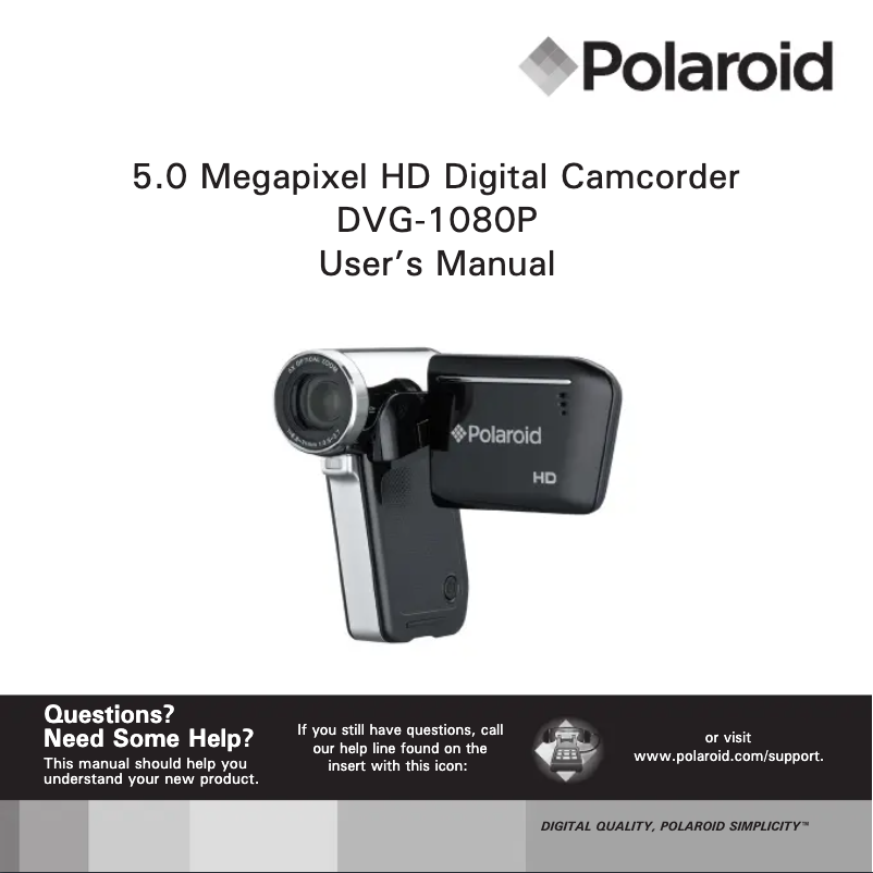 Page 1 de la notice Manuel utilisateur Polaroid DVG-1080P