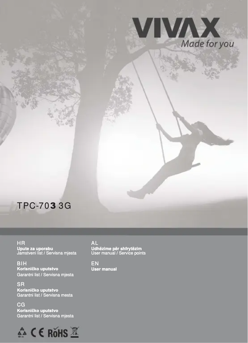 Page 1 of the manual User Manual Vivax TPC-703 3G