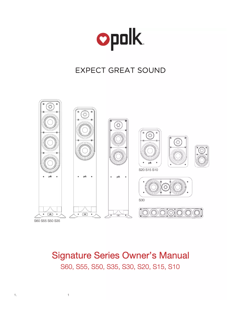 Page 1 de la notice Manuel utilisateur Polk Signature S50