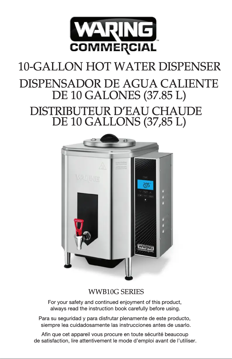 Page 1 de la notice Manuel utilisateur Waring Commercial WWB10GC