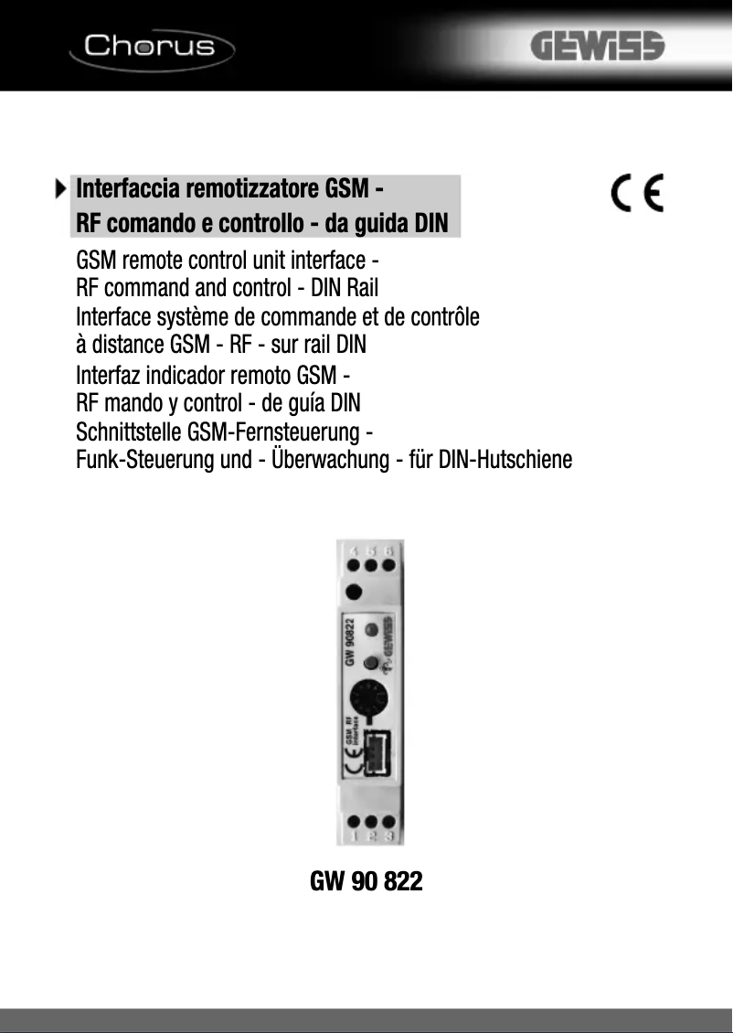 Page 1 de la notice Manuel utilisateur Gewiss GW90822