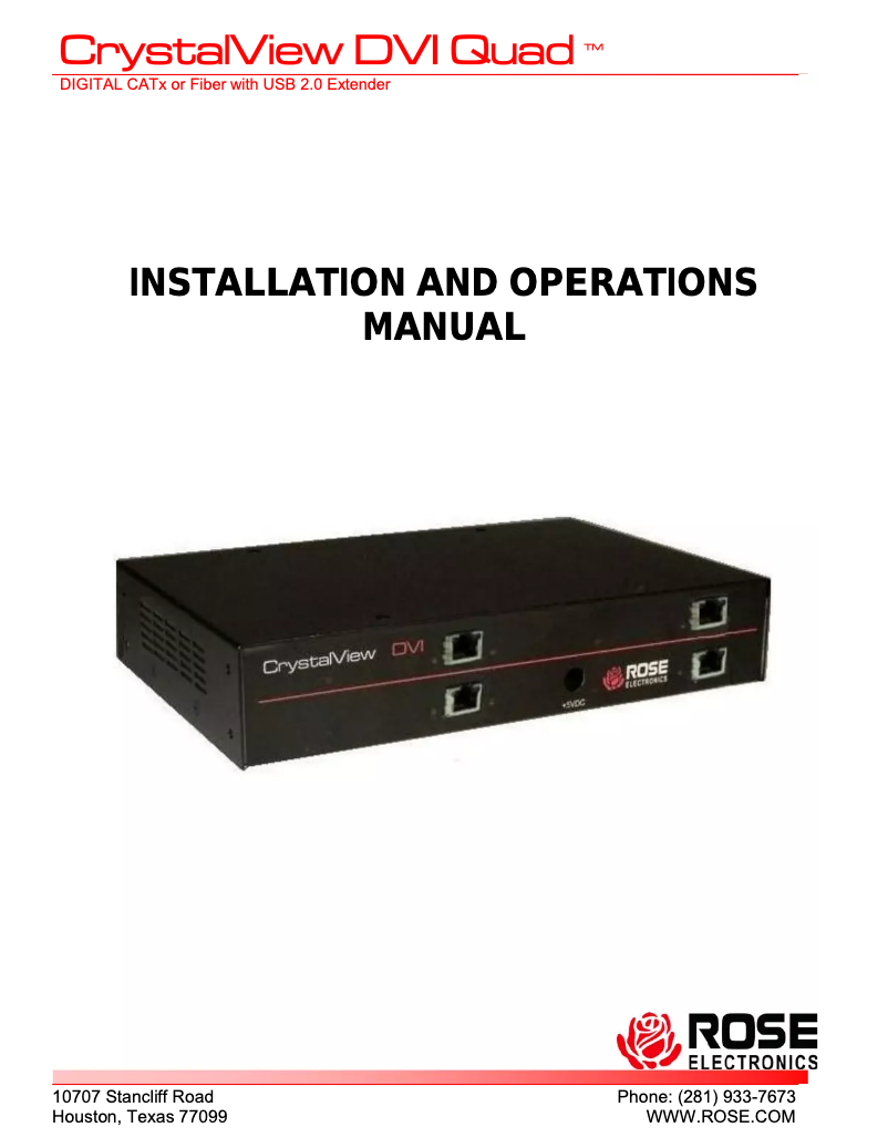 Página 1 del manual Manual de usuario Rose CRK-2DTXUD1D/AUD/R
