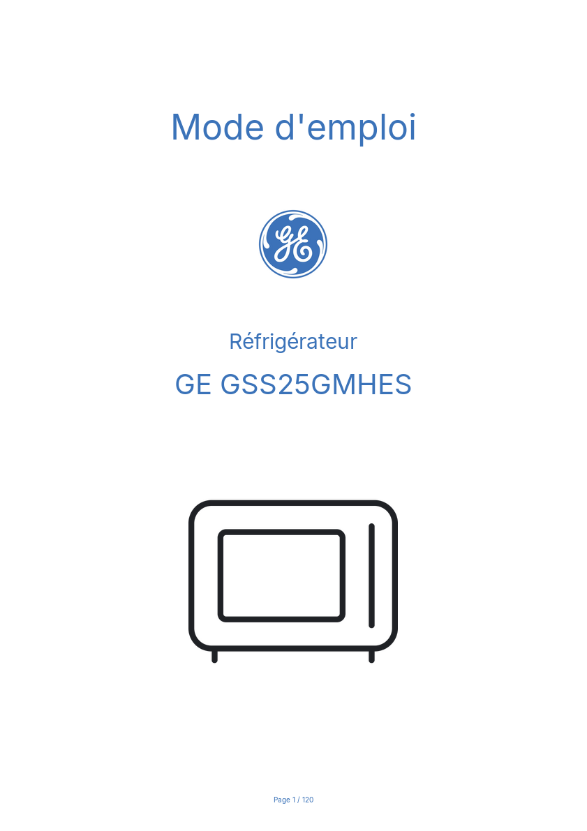 Image de la première page du manuel de l'appareil GSS25GMHES