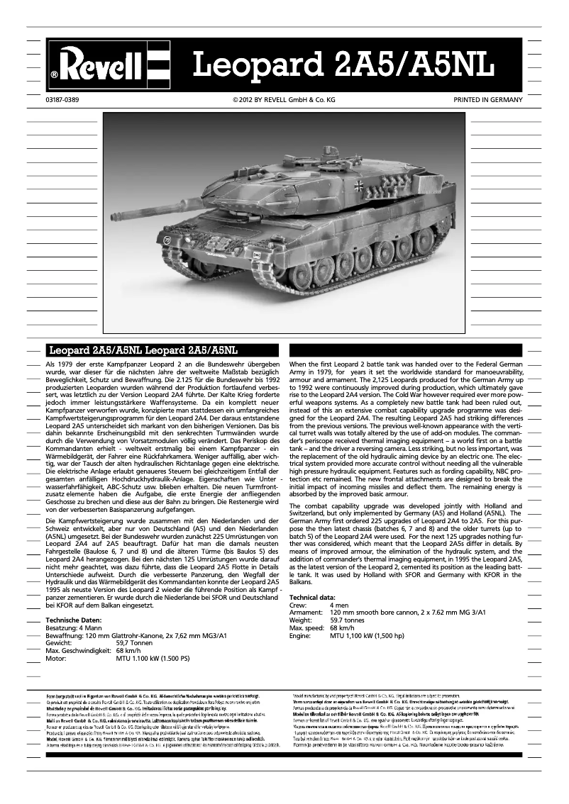 Image de la première page du manuel de l'appareil Leopard 2A5 / A5NL