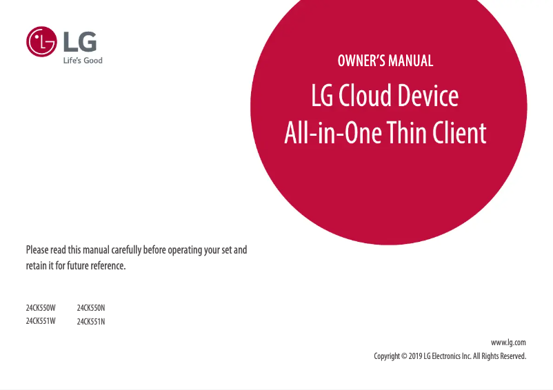 Page n°1 - Manuel utilisateur LG 24CK550