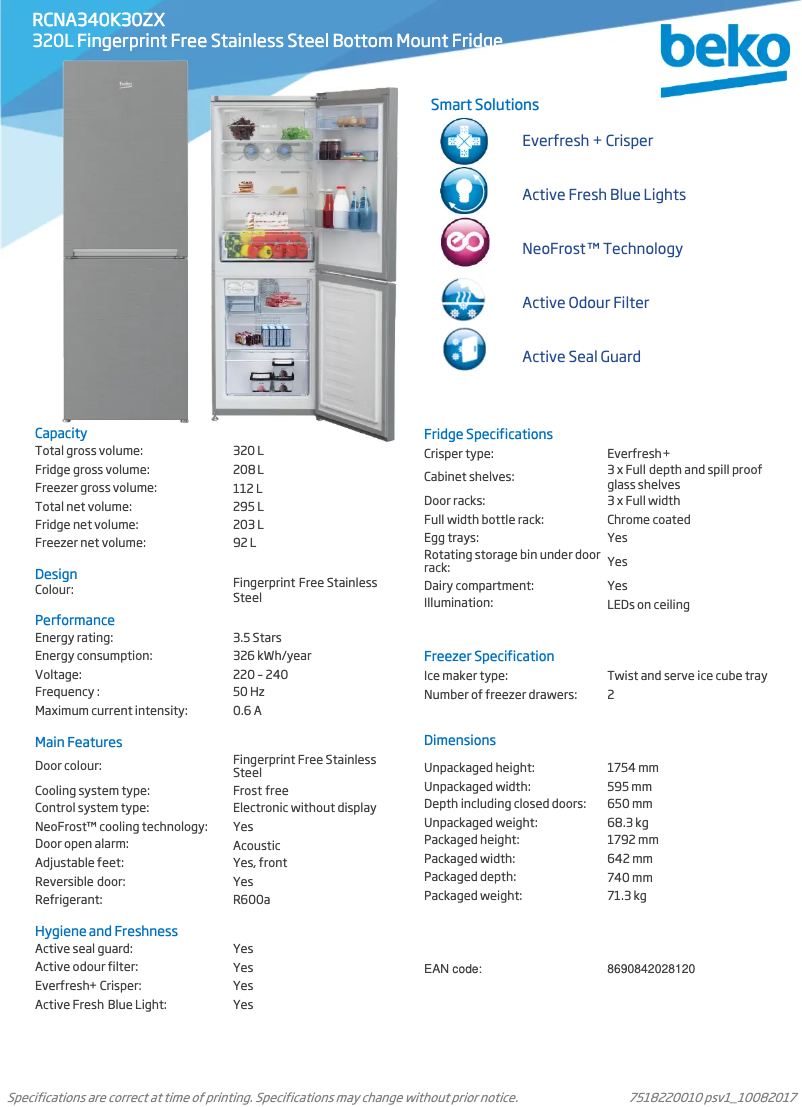 Image de la première page du manuel de l'appareil RCNA340K30ZX