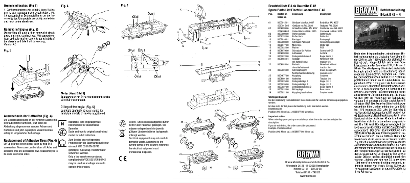 Page n°1 - Manuel utilisateur Brawa 63012 E 42 (N)