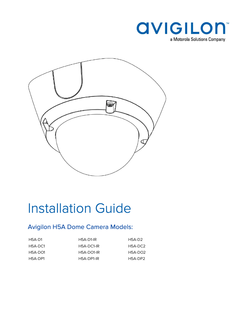 Page n°1 - Manuel utilisateur Avigilon H5A-DO