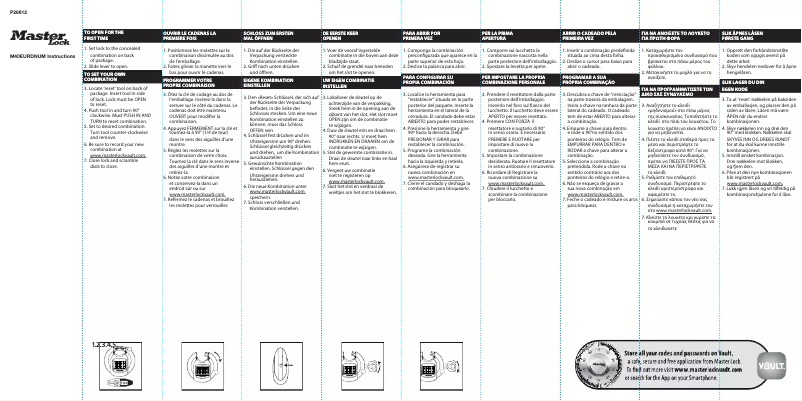 Page 1 de la notice Manuel utilisateur Master Lock M40EURDNUM