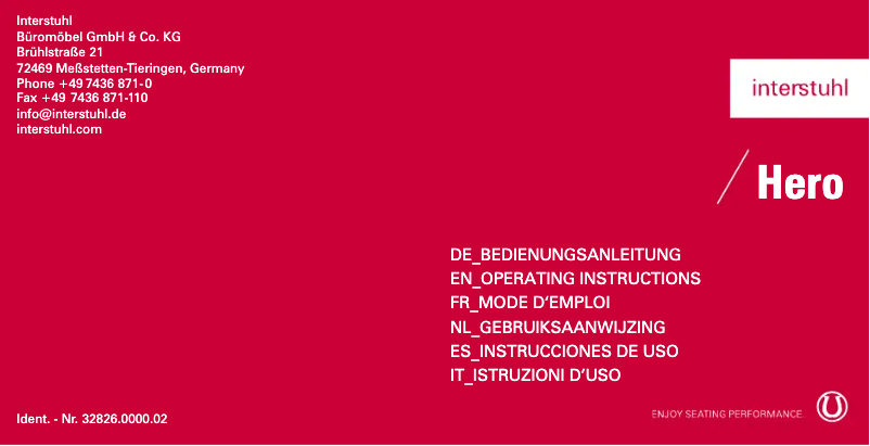 Page n°1 - Manuel utilisateur Interstuhl Hero 162H