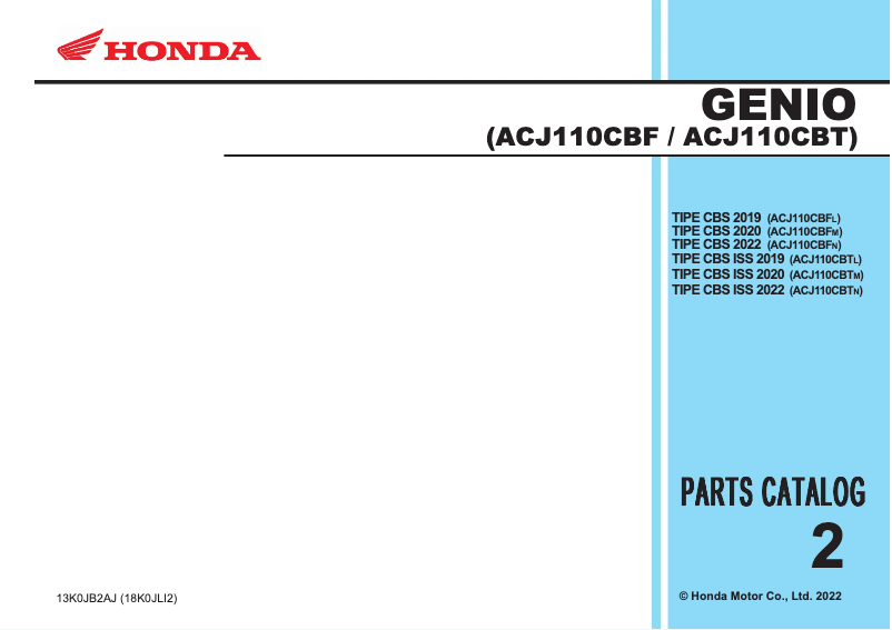 Page 1 de la notice Manuel utilisateur Honda Genio (2022)