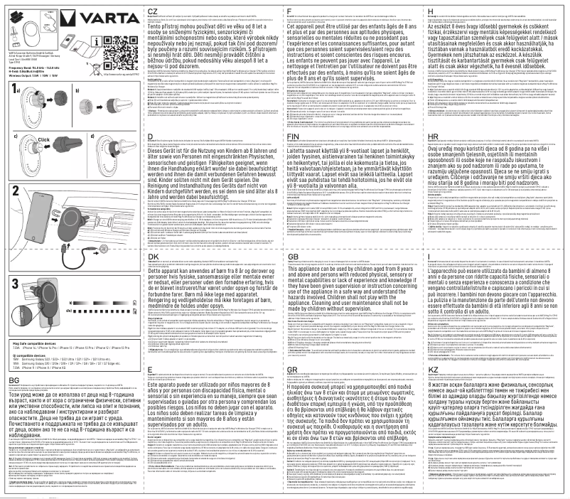 Page 1 de la notice Manuel utilisateur Varta Mag Pro Wireless Car Charger 57902