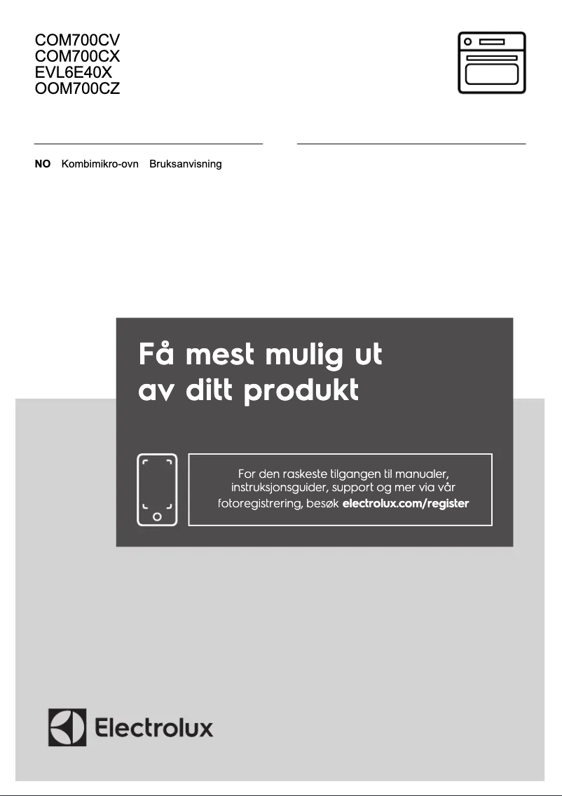 Page 1 de la notice Manuel utilisateur Electrolux OOM700CZ