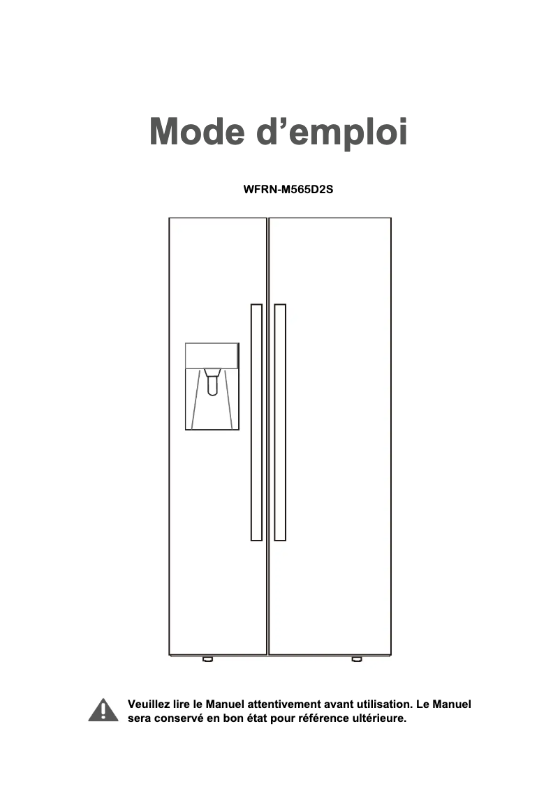 Page 1 de la notice Manuel utilisateur Winia WFRN-M565D2S