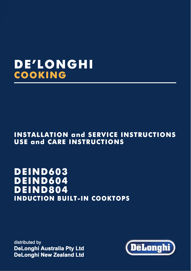 Page n°1 - Manuel utilisateur DeLonghi DEIND604